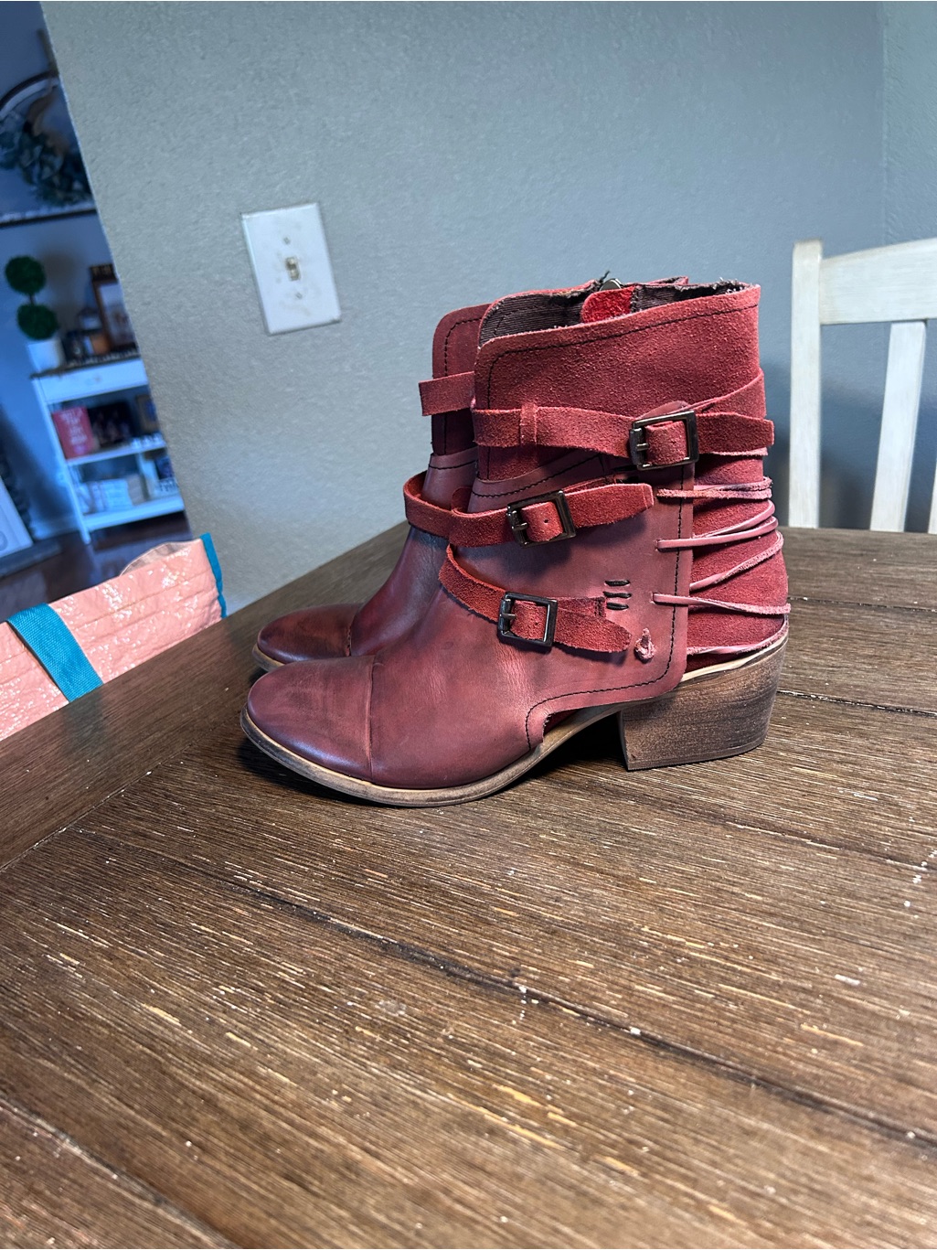 Bed Stu Roan Jag Bordo Heeled Booties Size 6.5 — image 3 of 8